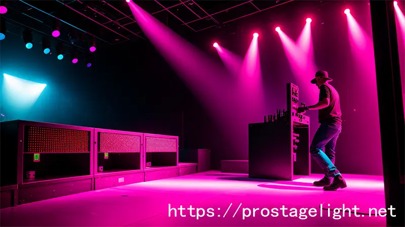 cleaning moving head lights on the stage provide soft, mixed colors cleaning moving head lights on the stage provide soft, mixed colors