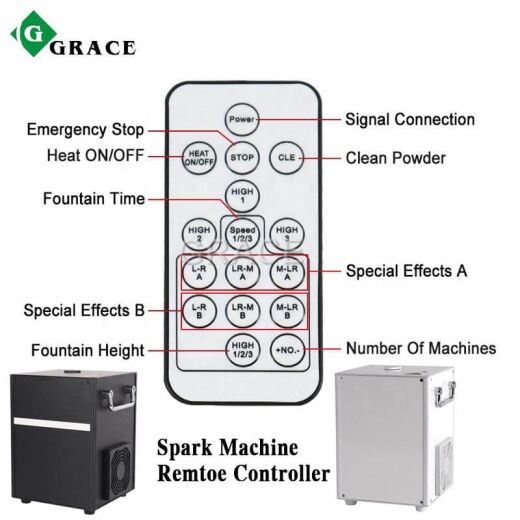 Cold spark machine remote control function