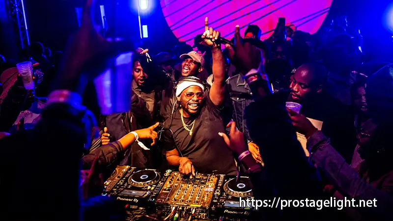 DJ using the console for DJing