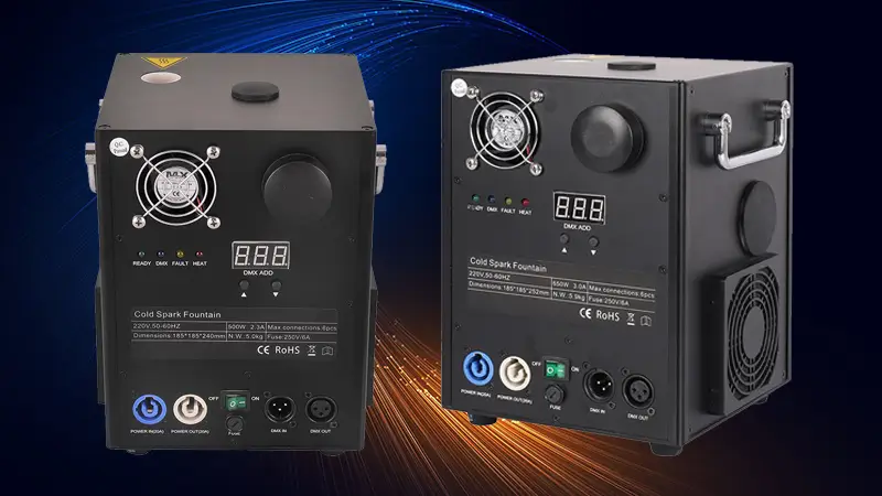 Igracelite cold spark machine back display Igracelite cold spark machine back display