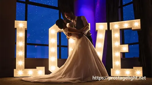 letter lights wedding