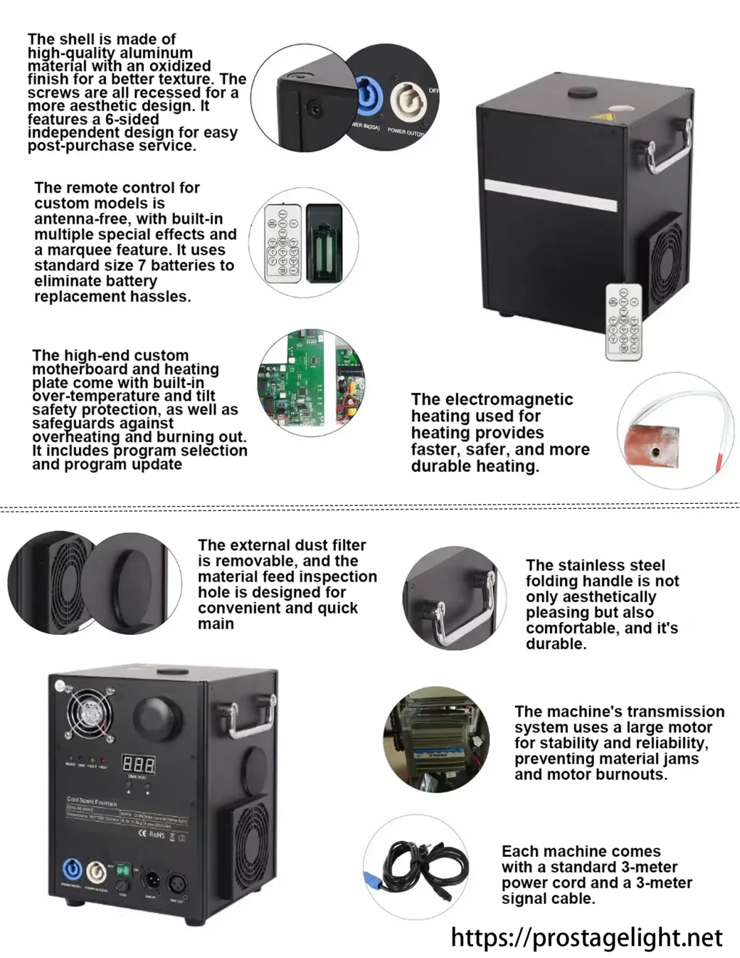 Igracelite Cold Spark Machines Functional Description