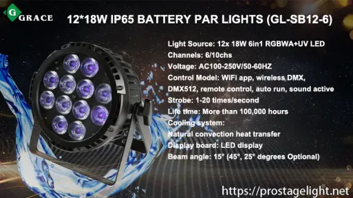 12x18W IP65 Battery Uplights (GL-SB12-6)