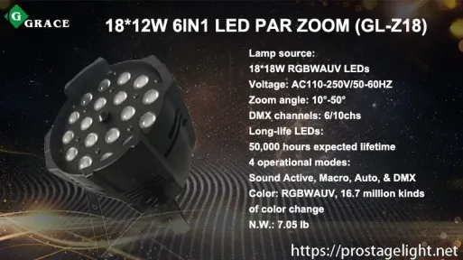 18x12W 6in1 LED par zoom (GL-Z18)